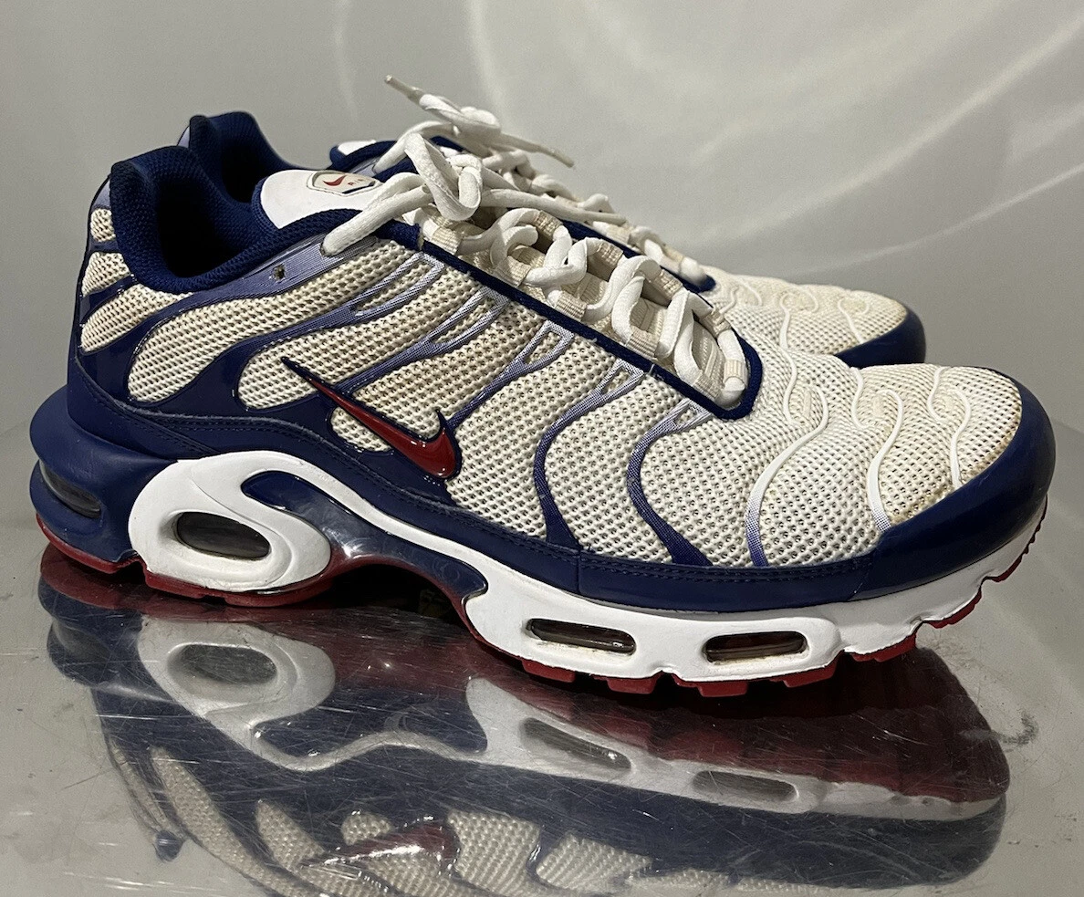 Nike Air Max Plus TN 1 White Red-Blue Men Size 12 CJ9928-100 USA America