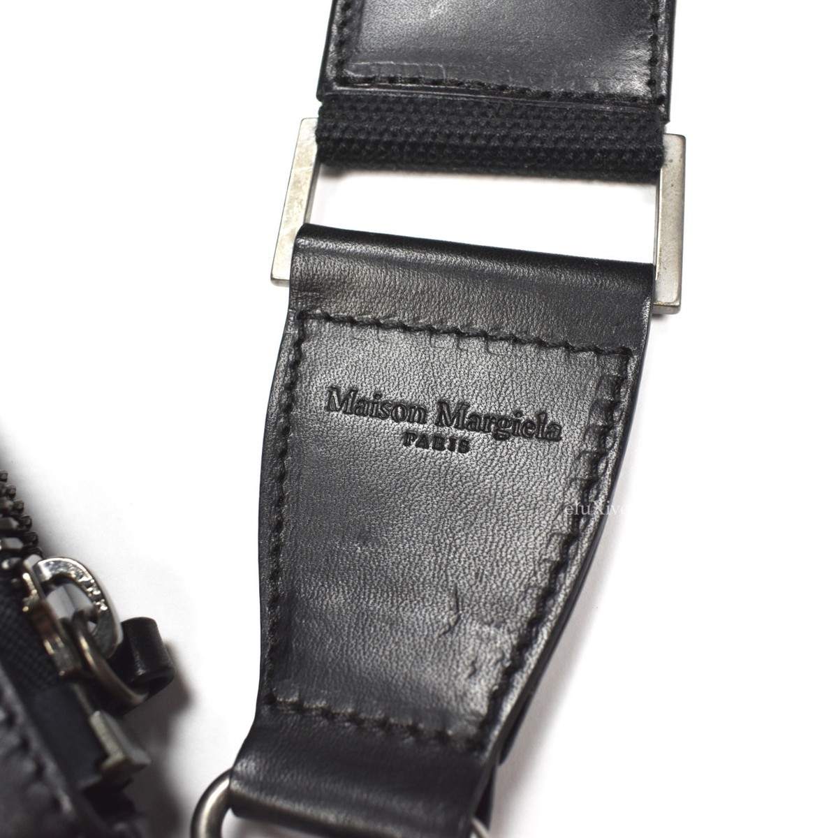 NWT $940 Maison Margiela Men's Black Canvas Leather Shoulder Bag