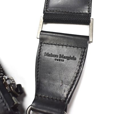 NWT $940 Maison Margiela Men's Black Canvas Leather Shoulder Bag