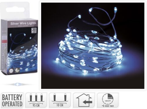 LED Drahtlichterkette Batterie Timer 10 - 200 Draht Lichterkette warmweiß Micro - Bild 5 von 16