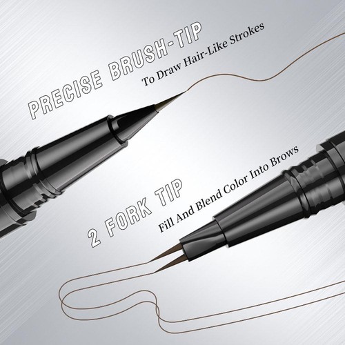 Waterproof Two-pronged Eyebrow Pencil Natural Ultra-fine Eyebrow Tattoo New - Picture 11 of 23