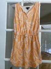 Girls GAP Kids Beach Dress / Cover-up, Size M 8 , Orange Palm Print