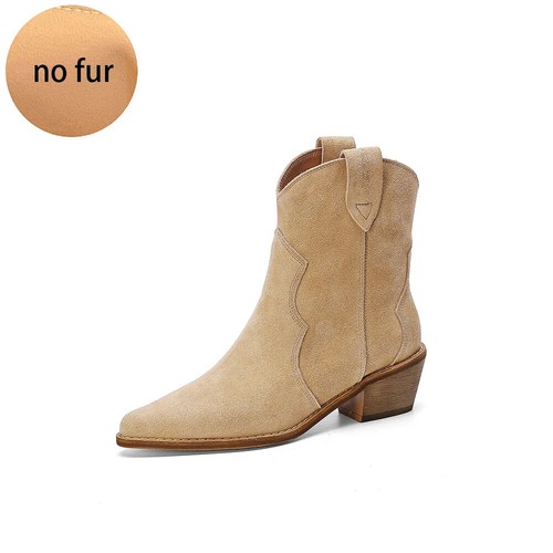 Boots for Woman Cow Wedges Heel Ankle Boots Cowboy Boots Female - Picture 9 of 30
