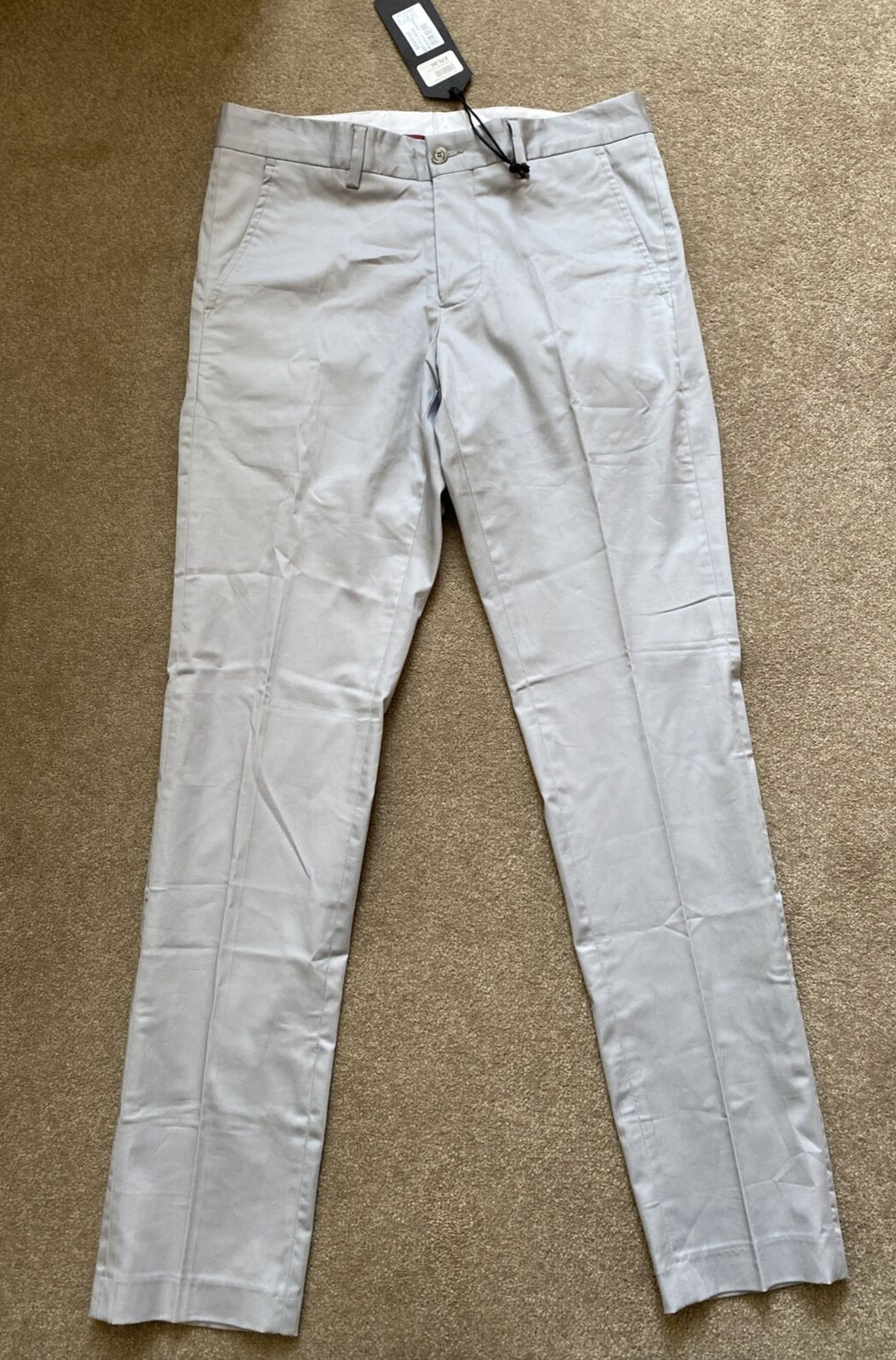SSEINSE Men Trousers Size 46" (Waist 32"  L30") Grey stretch slim RRP £75  New