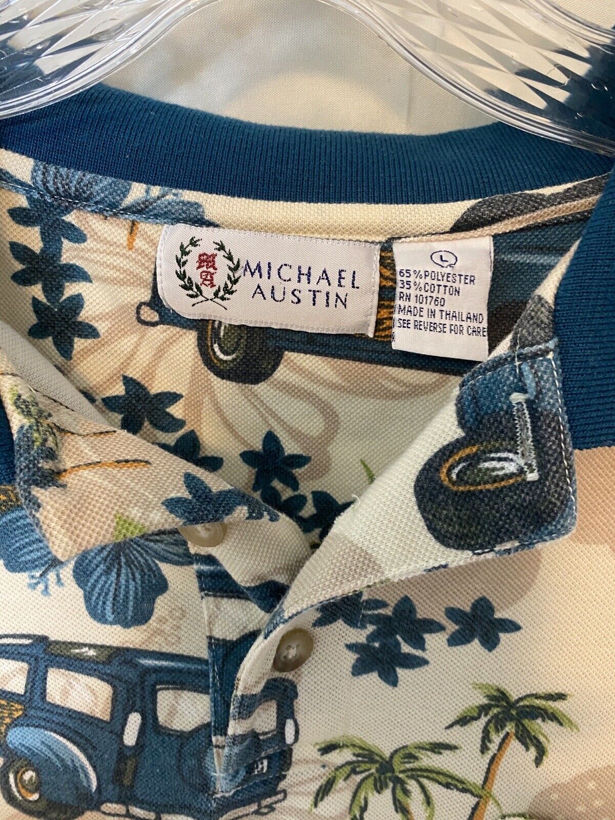 Michael Austin vtg Men Polo shirt L Hawaiian surf… - image 2