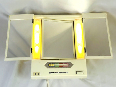 Vtg Conair True Reflections II 3 Way Lighted Make-up Mirror Multi Light Settings
