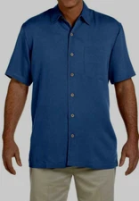 Devon & Jones Island Bahama Camp Men's Shirts Blue Large New
