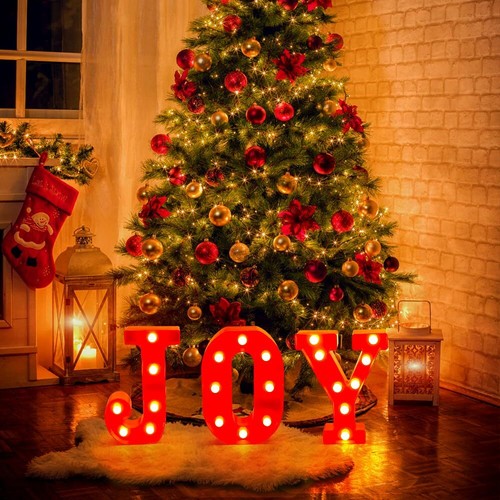 Christmas Decor-Christmas Decorations Indoor-3 LED Marquee Light Up Letters S... - Picture 6 of 6