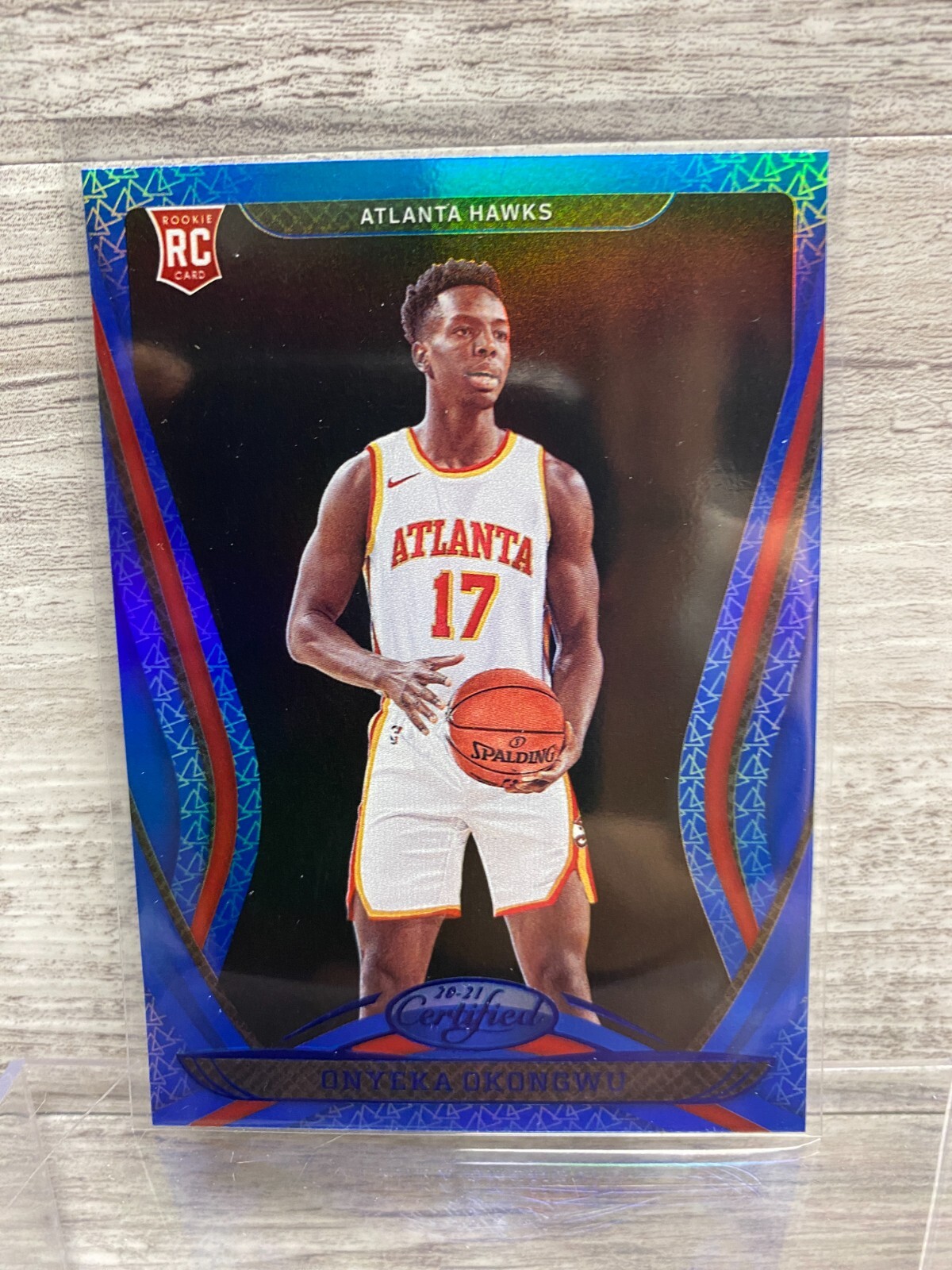 2020-21 Certified Mirror Blue #195 Onyeka Okongwu: Atlanta Hawks RC Rookie
