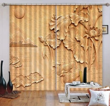 3D Embossed Lotus Leaf ZHUA1528 Photo Curtain Window Blockout Fabric Amy 2023