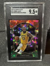 2020 Panini Select Lebron James #23 Red White Green Ice Prizm SGC 9.5 Lakers