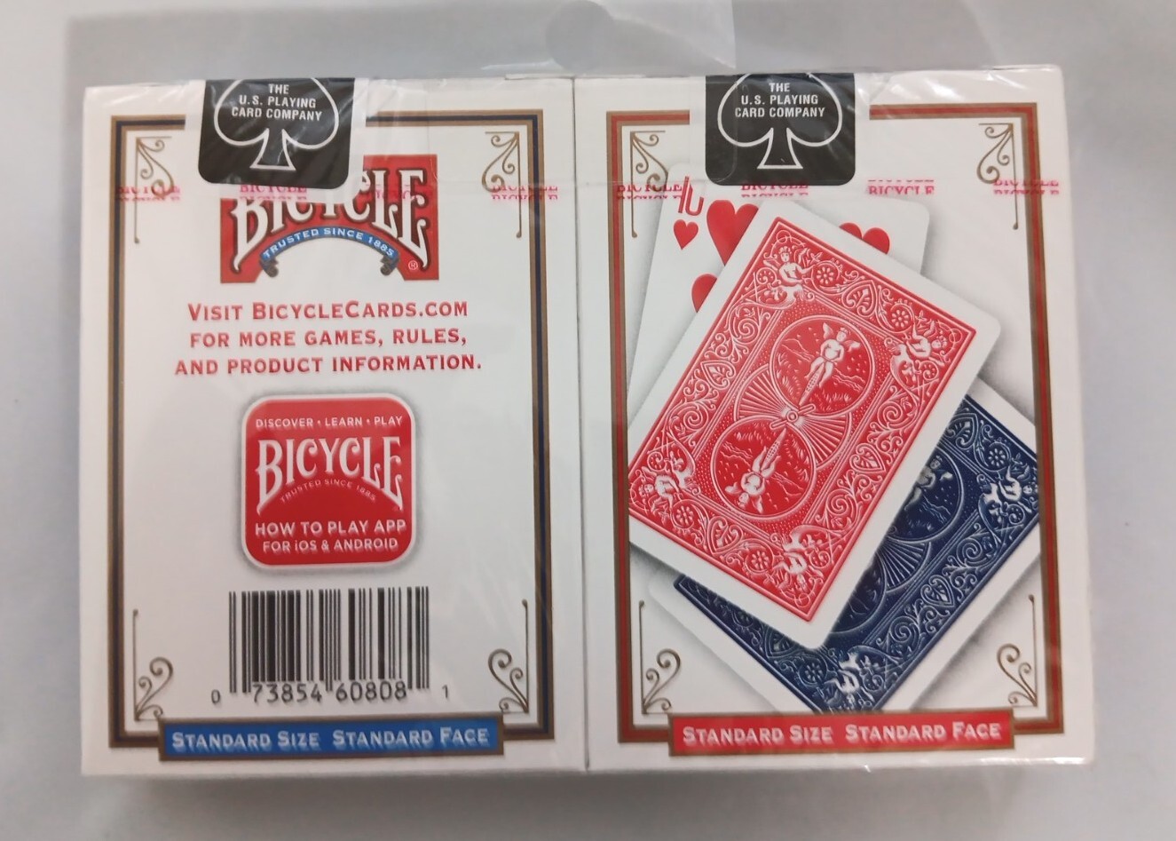 2 Decks - Bicycle Standard Playing Cards Red/Blue (New & Sealed)