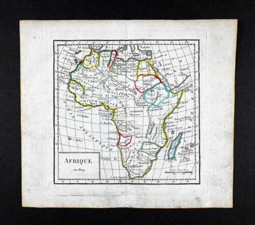 1809 Delalain Map Africa Guinea Ethiopia Nubia Egypt Congo Benin Hotentots South