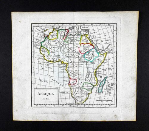 1809 Delalain Map Africa Guinea Ethiopia Nubia Egypt Congo Benin Hotentots South - Afbeelding 1 van 5