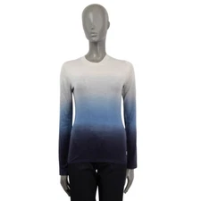 66770 auth GABRIELA HEARST blue cashmere GRADIENT TIE-DYE Crewneck Sweater S
