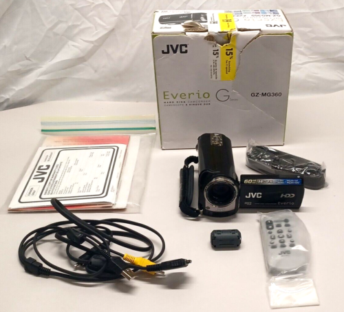 JVC Everio G Series GZ MG360 BU Hybrid Camcorder HDD-Untested-No Charger - Zdjęcie 1 z 17