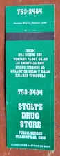 Matchcover USA Nelsonville Ohio Stoltz Drug Store