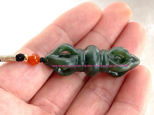 Colgante Arma Vajra Jade Natural Hotan Unisex Jade Vajra Collar Colgante Y032 - Imagen 59 de 88