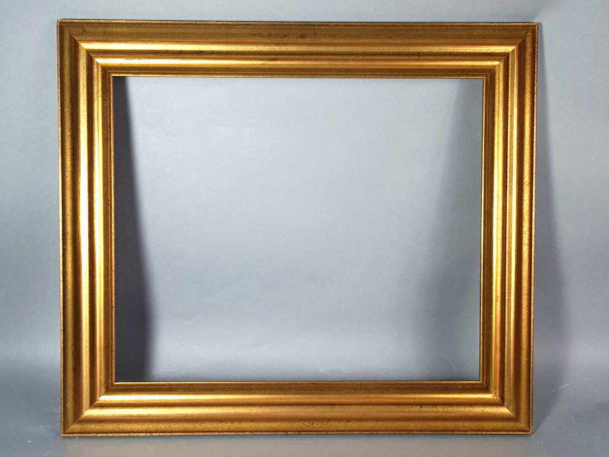 Cadre Bois Doré à La Feuille D'or – Bords Inversés, 60x52 Cm, Ouverture 48x40