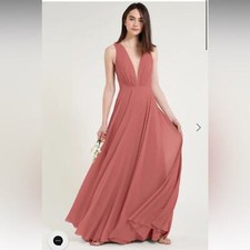 Jenny Yoo Dress Ryan Bridesmaids Gown Maxi in Dusty Rose Pink