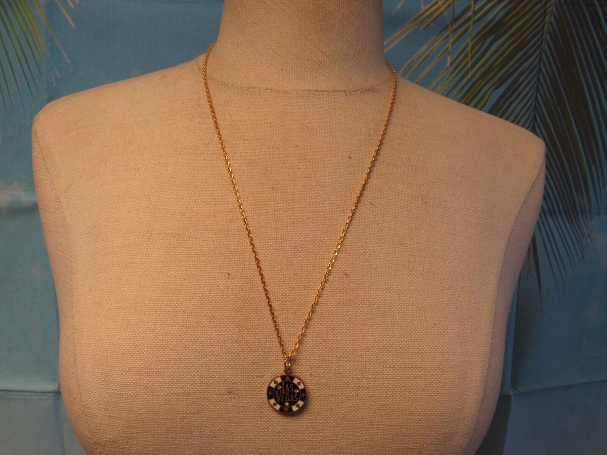 Alex and Ani Gold Tone Chain Necklace with a 2017 Las Vegas Pendant 24