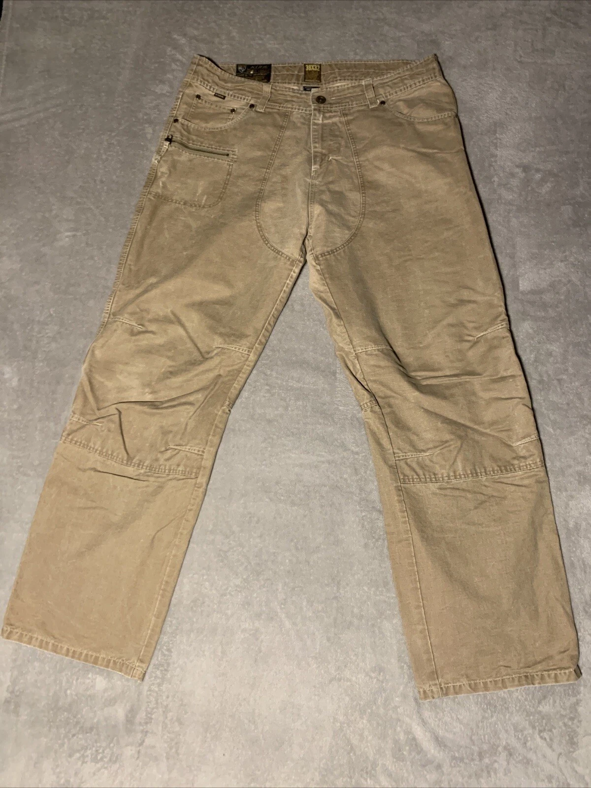KUHL Crag Series Hiking Pants Mens 38x32 Vintage Patina Dye Light Brown