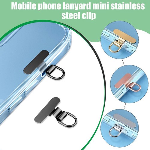 Mobile Phone Lanyard Gasket Mini Stainless Steel Ultra-thin Metal Back Pat F8L2