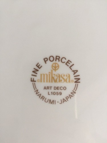 Plato de cena vintage Narumi Japón Mikasa Art Deco amapola 1976-1979 L1059 - Imagen 3 de 4