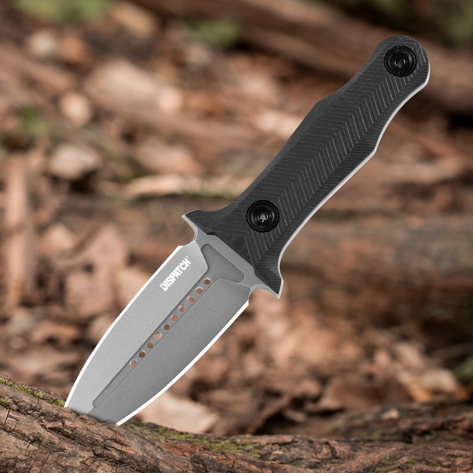 Dispatch8CR13MOV Double Edge Combat Knife 8"Full Tang w/ Kydex Sheath&G10 Handle