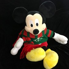 2009 Disney Store Mickey Mouse Christmas Holiday Plush 18" Stuffed Animal