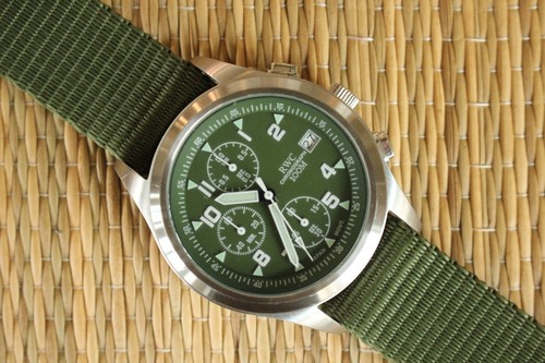 RWC ARMED FORCES LTD ED CHRONOGRAPH O/D MILITARY COMBAT PERSONEL WATCH + BOX SET
