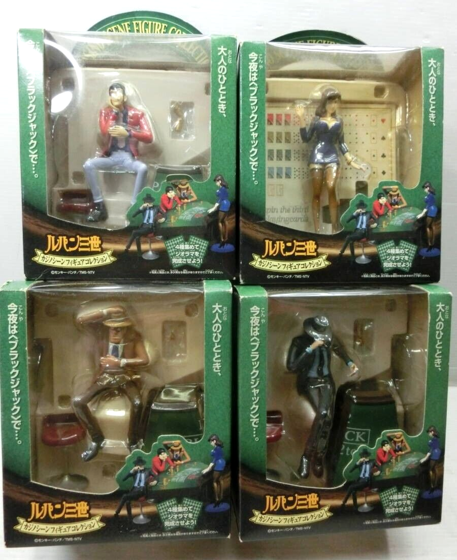 LUPIN THE THIRD Casino Scene Figure set x 4 BANPRESTO Goemon Jigen