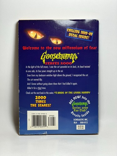 1st Print #1 Cry of the Cat Goosebumps Series 2000 Vintage R.L. Stine Book 1998 - Picture 2 of 17