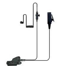 2-Wire Coil Earbud Audio Mic Kit for Motorola HT1000 XTS5000 - Black Edition