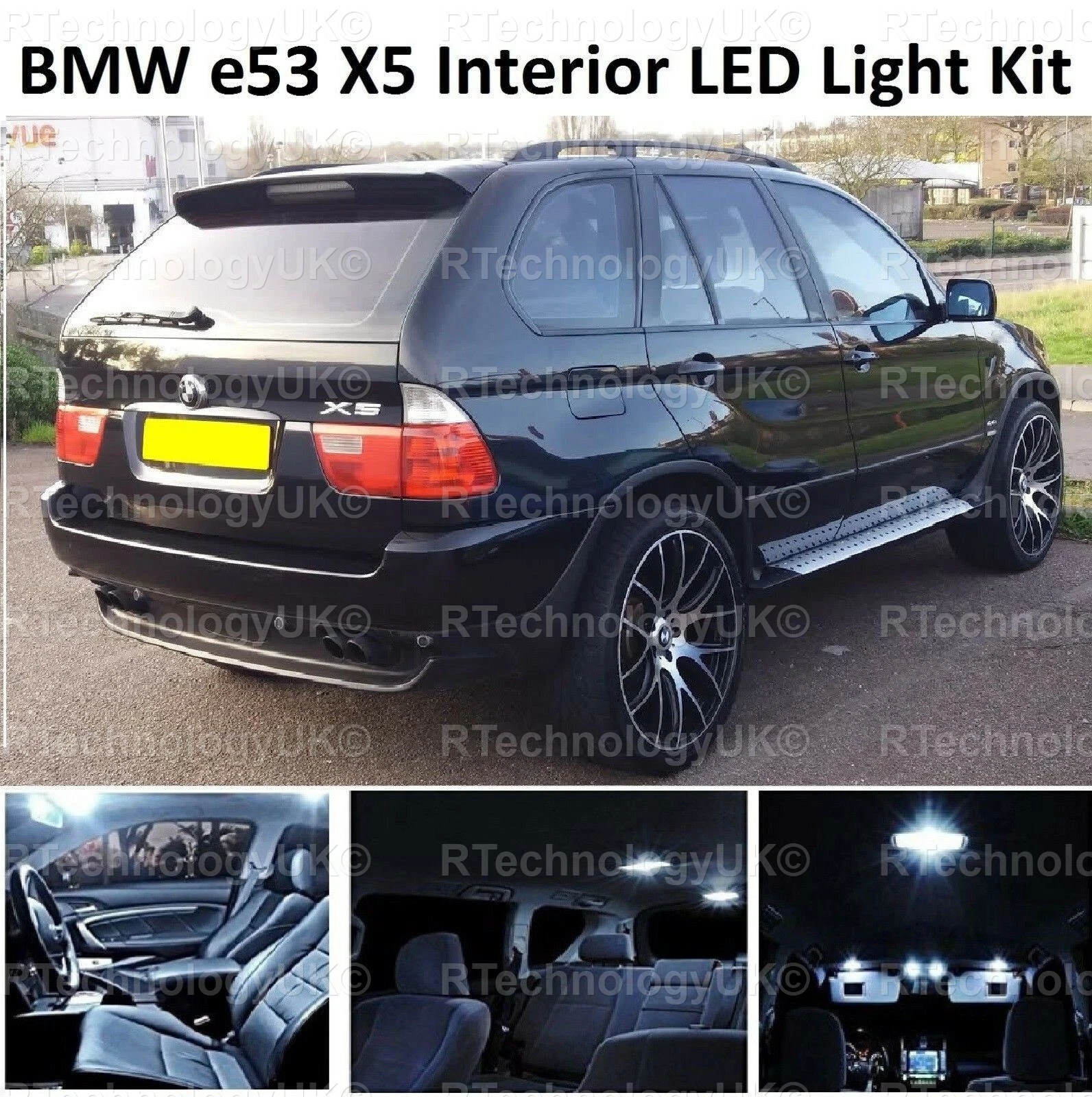 PREMIUM for BMW X5 E53 2000-2006 INTERIOR WHITE FULL UPGRADE LED LIGHT BULBS KIT