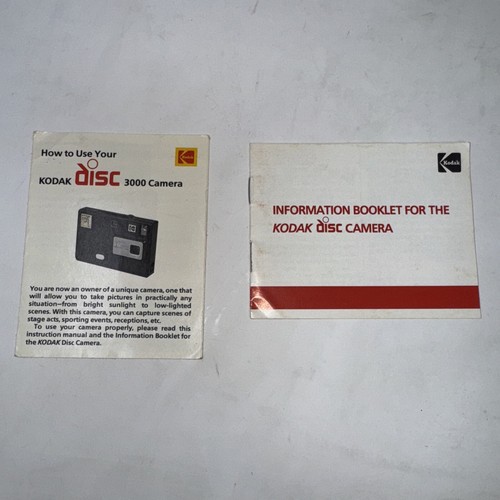 Vintage KODAK Disc 3000 Camera, Case, Manuals, Film - Picture 9 of 12