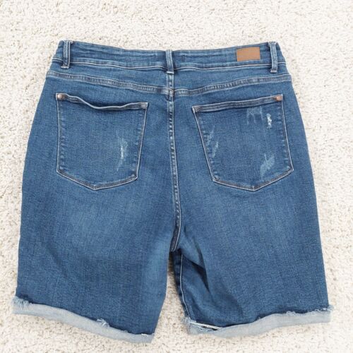 Judy Blue Shorts 2XL, Distressed Amaya High Rise Bermuda Shorts blau JB150045 - Bild 2 von 10