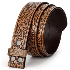 Western Leather Belt Strap for Men Women Cowboy for Wasit 34"-37" 03-brown