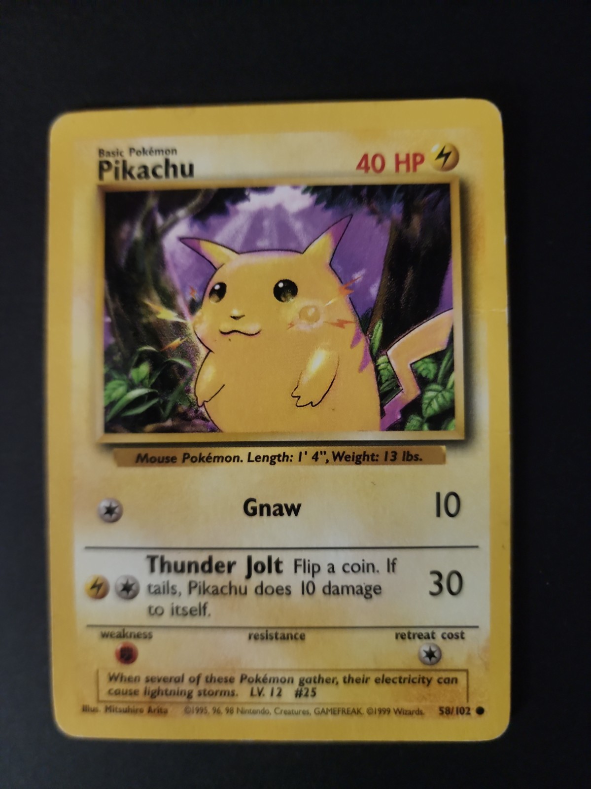 Pokemon TCG Pikachu 058/102 Base Set Unlimited Regular