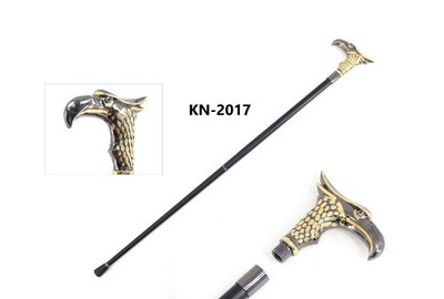 Eagle Head Walking Cane 36  Decorative Walking Stick Gold Silver Handle 