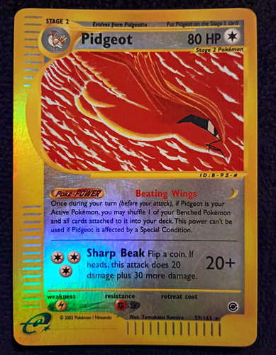 Pidgeot 59/165 Pokemon Trading Card Game eCard Expedition Reverse Holo TCG MP