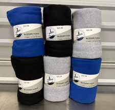 JOANNS BLIZZARD FLEECE SOLIDS BLUE, GREY, BLACK, 2 YARD PRECUTS SOFT HAND NWT