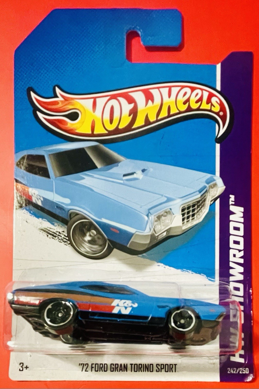 Hot Wheels • HW Showroom • '72 Ford Gran Torino Sport K&N • Blue • 2013