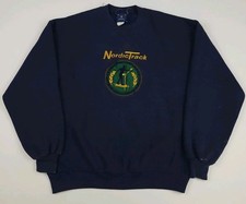 Vintage 90s Nordic Track Embroidered Sweatshirt Vtg USA Made Workout WORN PAINT*