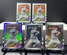 2021 Topps Chrome Aaron Nola Black/White Mini Diamond Refractor, Base, + 3