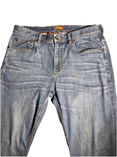 Pantalones de mezclilla Tommy Bahama suaves auténticos para hombre talla 36x30 lavado medio calce clásico - Imagen 8 de 9
