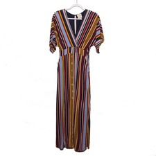 Harper Heritage Striped Colorful Maxi Dress Size Medium