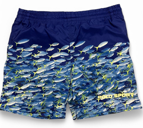 Size Large POLO SPORT Ralph Lauren Fish Print Swim Shorts Nylon Rare from Japan - Picture 1 of 3