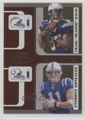 2007 Playoff Contenders Round Numbers Craig Davis Anthony Gonzalez Rookie RC 1n1
