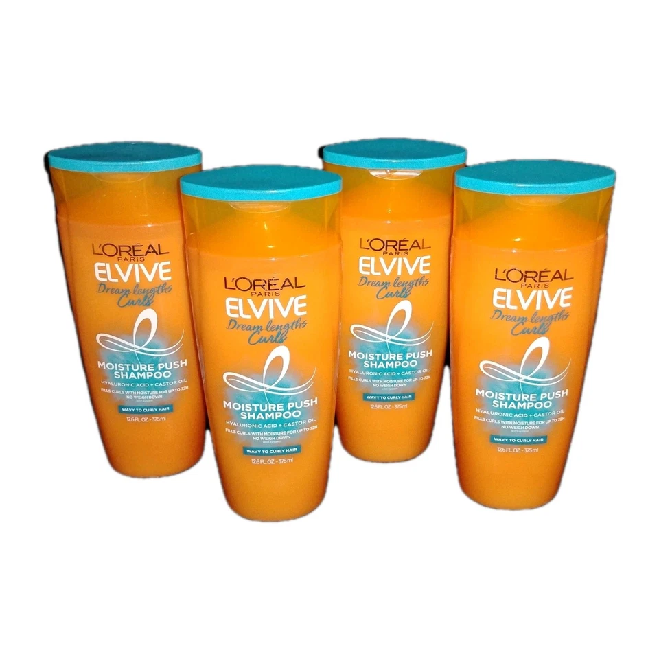 Lot Of 4 Loreal Elvive Dream Lengths Curls Moisture Push Shampoo • 12.6 fl oz  - Image 3 of 4